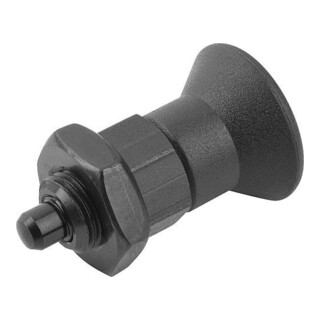 KIPP Arretierbolzen GR.9 D1=M06X0,75 D=3 Form B ohne Rastnut mit Kontermutter