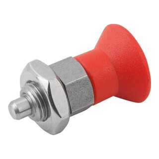 KIPP Arretierbolzen GR.9 D1=M06X0,75 D=3 Form B ohne Rastnut mit Kontermutter