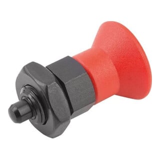KIPP Arretierbolzen GR.9 D1=M06X0,75 D=3 Form B ohne Rastnut mit Kontermutter