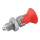 KIPP Arretierbolzen GR.9 D1=M06x0,75 D=3 Form D mit Rastnut Kontermutter Edels.