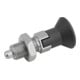 KIPP Arretierbolzen GR.9 D1=M06x0,75 D=3 Form D mit Rastnut Kontermutter Edels.