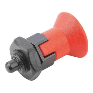 KIPP Arretierbolzen GR.9 D1=M06X0,75 D=3 Form D mit Rastnut Kontermutter ku.