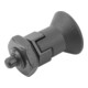 KIPP Arretierbolzen GR.9 D1=M06X0,75 D=3 Form D mit Rastnut Kontermutter ku.