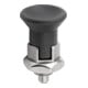 KIPP Arretierbolzen GR.9 D1=M06X0,75 D=3 Form D mit Rastnut Kontermutter ku.