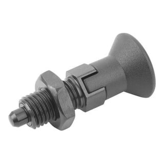 KIPP Arretierbolzen GR.9 D1=M06x0,75 D=3 Form D mit Rastnut Stahl Kontermutter