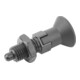 KIPP Arretierbolzen GR.9 D1=M06x0,75 D=3 Form D mit Rastnut Stahl Kontermutter