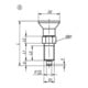 KIPP Arretierbolzen GR.9 M06x0,75 D3 Form A Stahl Rastsnut Kontermutter