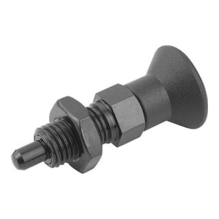 KIPP Arretierbolzen GR.9 M06x0,75 D3 Form B ohne Rastnut mit Kontermutter