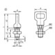 KIPP Arretierbolzen M12x1,5 Ø 6mm Form D mit Rastnut Kontermutter