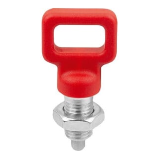 KIPP Arretierbolzen M12x1,5 Ø 6mm Form D mit Rastnut Kontermutter