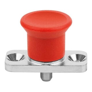 KIPP Arretierbolzen Mini mit Anschraubflansch D=6 Form C