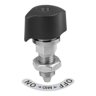 KIPP Arretierbolzen mit konischem Arretierstift mit Rastnut Kontermutter D1=M1