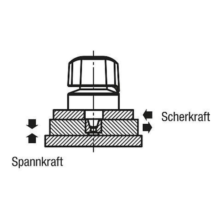 KIPP Arretierbolzen mit konischem Arretierstift Rastnut D=5