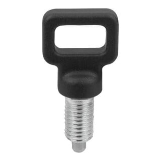 KIPP Arretierbolzen mit Ösengriff Gr.0 D1=M08 D=4 Form C mit Rastnut ohne Kontermutter