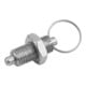 KIPP Arretierbolzen ohne Bund Gr.0 D1=M08x1 D=4 Form U mit Kontermutter Edelstahl