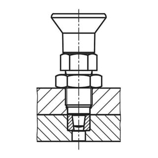 KIPP Arretierbolzen Premium M. konischem Arretierstift Gr.1 D1=M10X1 D=5 Form B