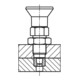 KIPP Arretierbolzen Premium M. konischem Arretierstift Gr.1 D1=M10X1 D=5 Form B