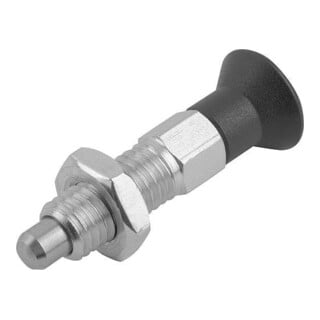 KIPP Arretierpen ECO GR.2 D1=M12 D=6 Vorm B Staal met borgmoer