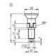 KIPP Arretierpen GR.2 M12x1,5 Ø6 Vorm C RVS Contramoer
