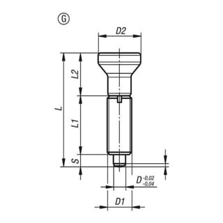 KIPP Arretierpen M06x0,75 Vorm G RVS ongehard Gr. 9 Komp.