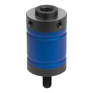 KIPP Axe de serrage flexible H 50 Aluminium bleu, surfaces de serrage en acier