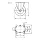 KIPP Bockrolle ohne Feststellsystem Ø 100 x 30 mm Gummi Stahl