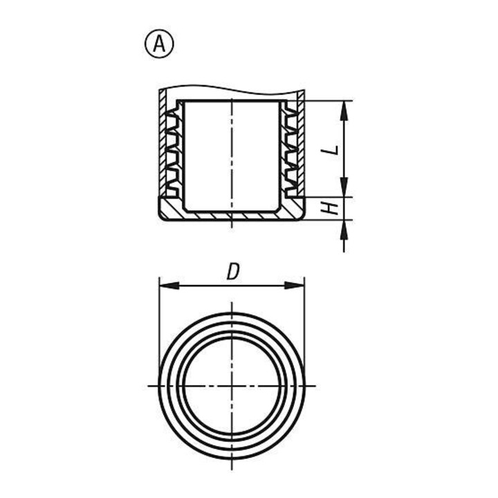 KIPP Bouchon de fermeture pour tubes ronds D=30 Polyéthylène noir