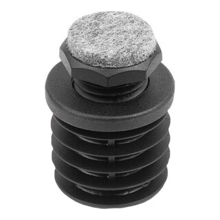 KIPP Bouchon de réglage avec surface de glissement en feutre Forme A rond Ø 35 L1 60 Polyamide noir