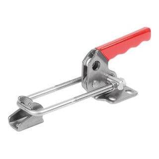 KIPP Bügelspanner Horizontal Standard mit Gegenhalter F1=7000 Edelstahl blank