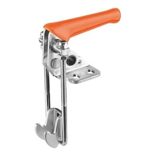KIPP Bügelspanner Vertikal mit Gegenhalter A51 L2 45 Edelstahl blank Kunststoffgriff