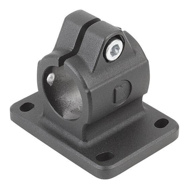 KIPP Buisverbinder met flens Vorm A Type 30 Aluminium zwart