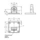 KIPP Buisverbinder met voet H 75 G 75 aluminium staal