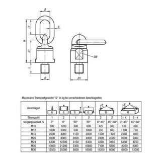 KIPP Butée pivotante et rotative D=30 mm acier rouge qualité 8