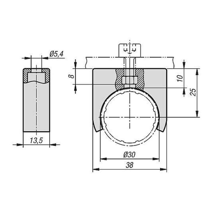 KIPP Collier de serrage Type I Ø30 plastique