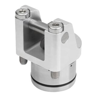 KIPP Drehhebelspanner pneumatisch doppelt wirkend DK=40 gebohrte Kanäle Aluminium