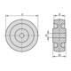 KIPP Duroplastrad zonder vergrendelingssysteem D75 B28 behuizing
