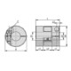 KIPP Elastomeer-klauwkoppeling Gr.12 D1=4 D2=4 L=34 Aluminium