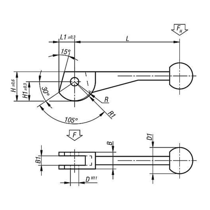 KIPP Exzenter Spanner doppelt Vergütungsstahl D=8