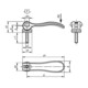 KIPP Exzenterhebel Gr.9 M04x10, A=36,2, B=14,4, Aluminium rot RAL3003 pulverbeschichtet, Stahl-3