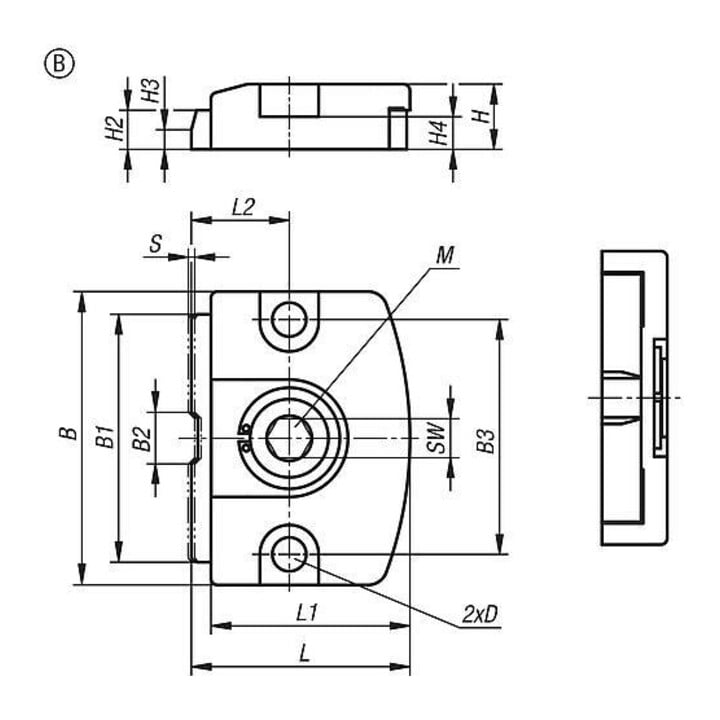 KIPP Flachspanner mit Exzenter Form B ohne Zylinderstift S=2 F=6 Vergütungsstahl
