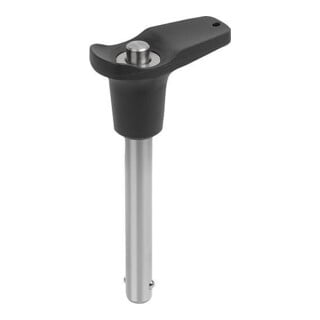 KIPP Goupille à bille avec poignée en L 16 mm 80 mm acier inoxydable