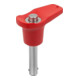KIPP Goupille à bille avec poignée en L 6 mm 20 mm acier inoxydable 1.4542