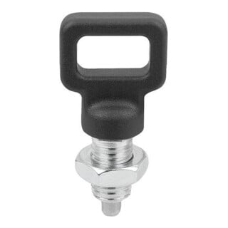 KIPP Goupille d'arrêt avec poignée à œillet M16x1,5 8 mm Forme B avec écrou de blocage