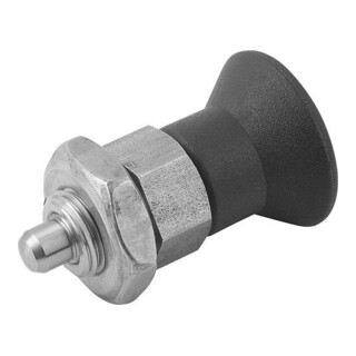 KIPP Goupille d'arrêt GR.0 D1=M08X1 D=4 Forme B sans rainure de verrouillage avec contre-écrou courte