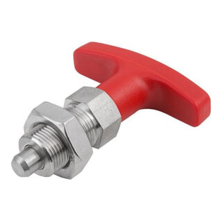 KIPP Goupille d'arrêt GR.3 M16x1,5 Ø8 acier inoxydable trempé avec contre-écrou