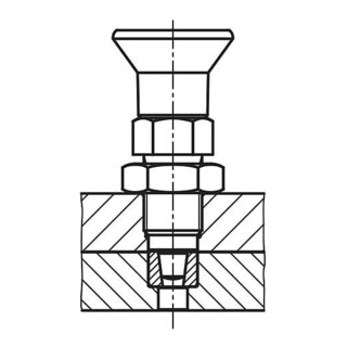 KIPP Goupille d'arrêt Premium avec goupille conique Gr.1 D1=M10X1 D=5 Forme B