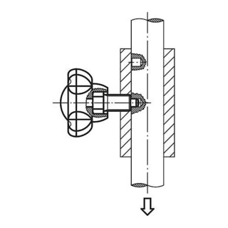KIPP Goupille de blocage avec poignée étoile M20x1,5 78 mm de longueur