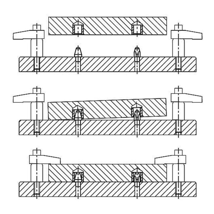 KIPP Goupille de fixation longue version B D1=16 D2=12 H=29 Acier à outils