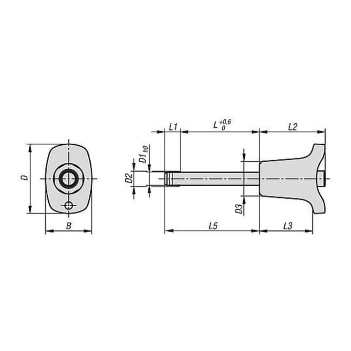 KIPP Goupille de verrouillage à boule avec poignée champignon 10 mm 35 mm acier inoxydable 1.4542
