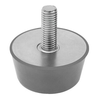 KIPP Gummipuffer konisch Außengewinde M08x23 Ø40 H30 Edelstahl A4 1.4401
